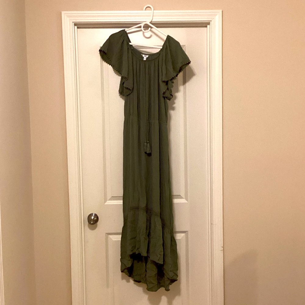 Time and Tru Olive Green High Low Dress